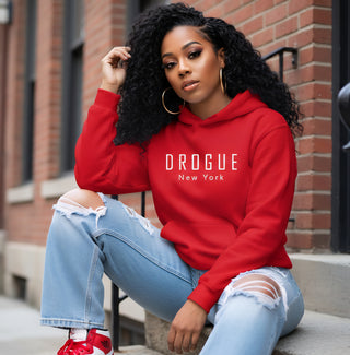 1. DROGUE NEW YORK UNISEX RED HOODIE
