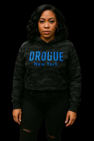 DROGUE NY CAMO LADIES CROP HOODIE