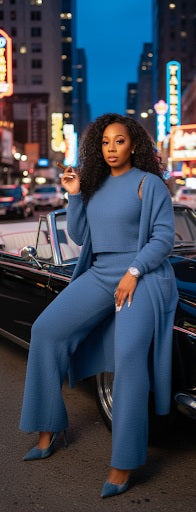 NYCHOLE ELLE - COZY LUXE 3-PIECE SET - BLUE