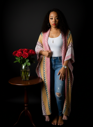 THE NYCHOLE ELLE - CARDIGAN KIMONO TASSEL PINK - ONE SIZE